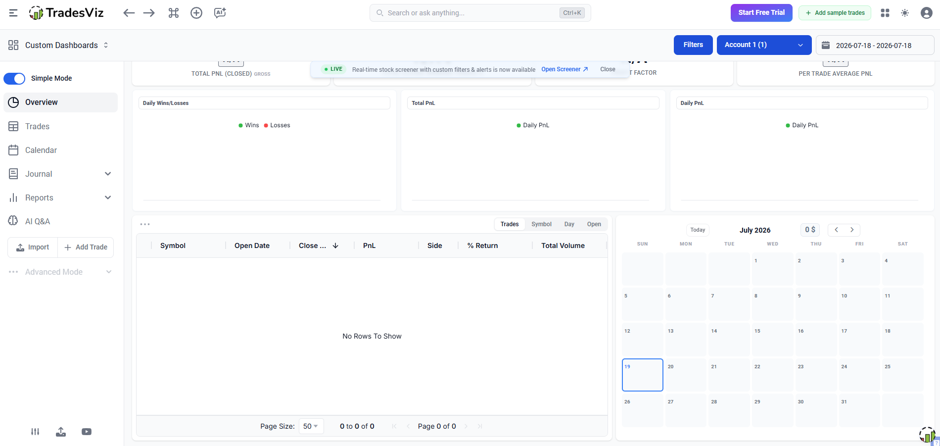 Key features of TradesViz